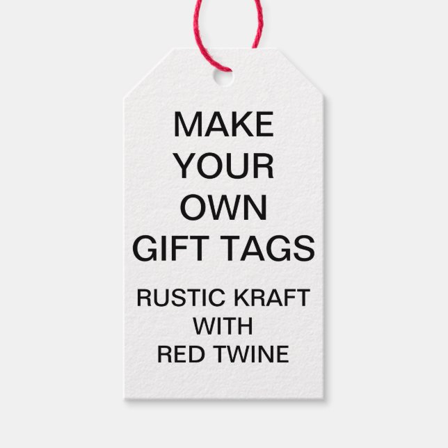 Custom Personalized Kraft Gift Tags & Red Twine (Front)