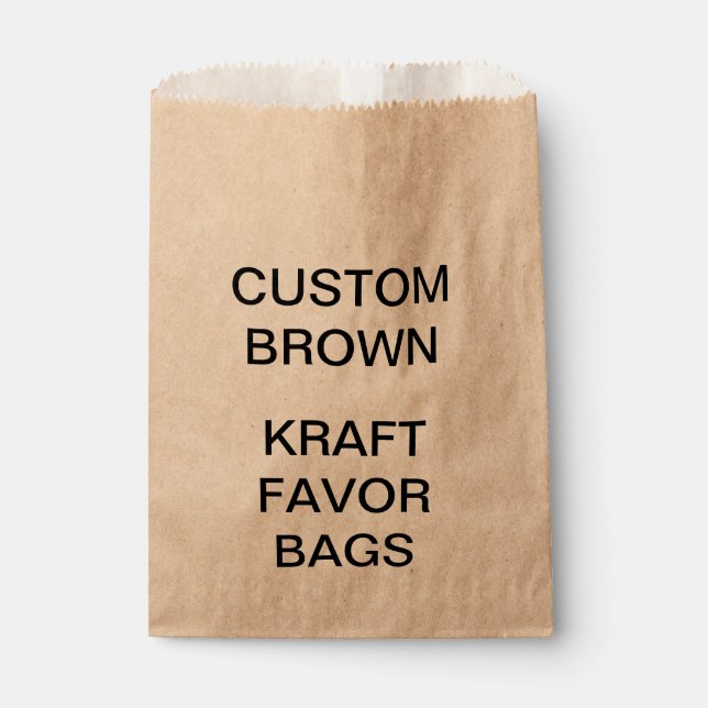 Custom Personalized Kraft Paper Favour Bags (Front)