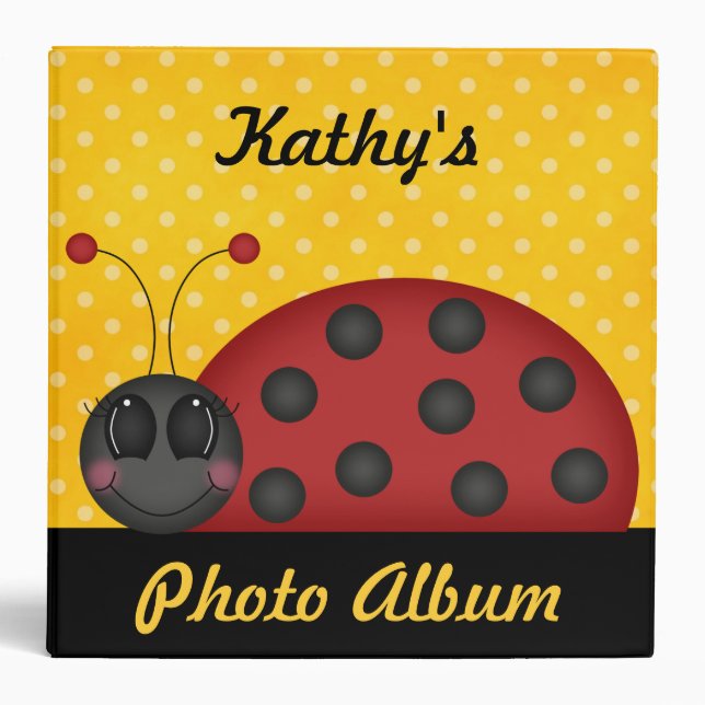 Custom Personalized Ladybug Photo Album Binder (Front)