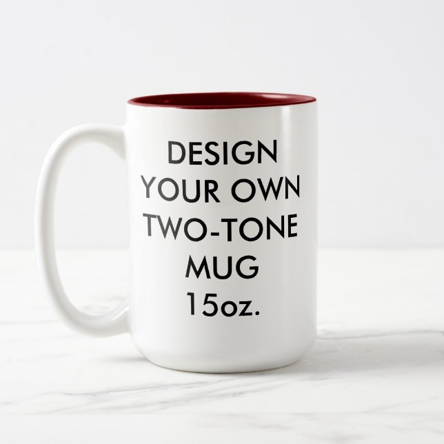 Custom Personalized Large 15oz Brown Two-Tone Mug (Left)
