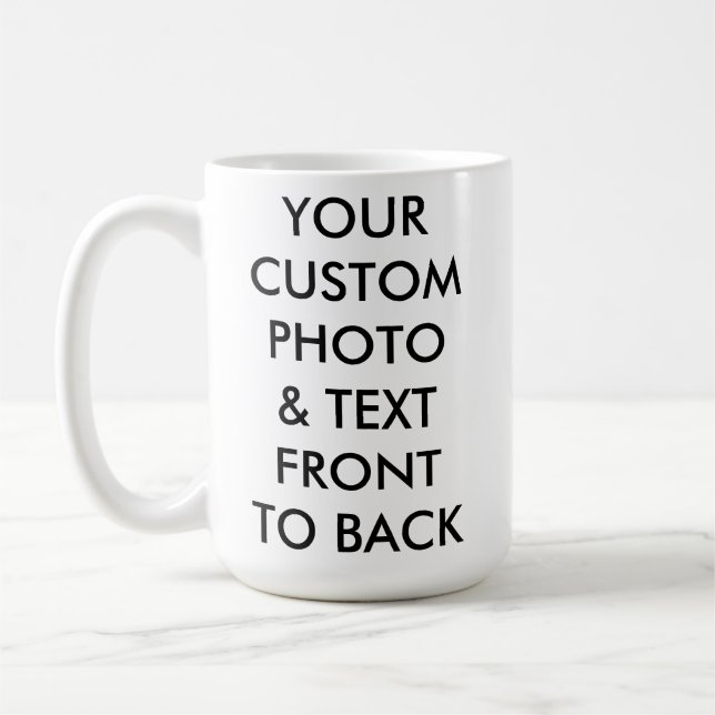 Custom Personalized LARGE 15oz Classic PHOTO MUG (Left)