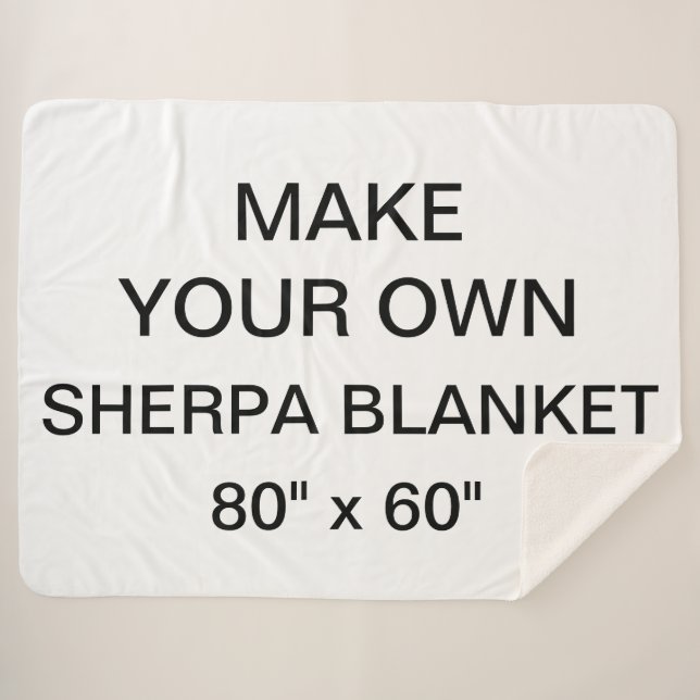Custom Personalized Large 80" x 60" Sherpa Blanket (Front (Horizontal))