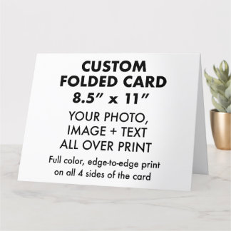 Custom Personalized Large 8.5" x 11" Folded Card