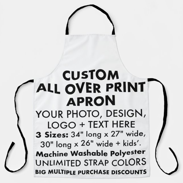 Custom Personalized Large All Over Print Apron (Front)