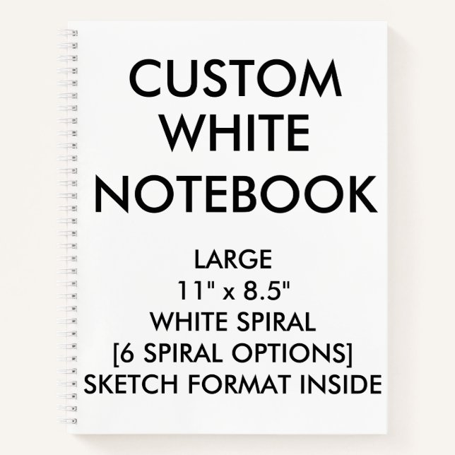 Custom Personalized Large BLANK SKETCH Notebook (Front)
