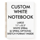 Custom Personalized Large BLANK SKETCH Notebook