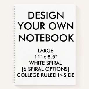 Custom Personalized Large COLLEGE RULED Notebook