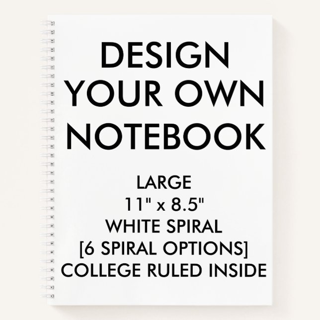 Custom Personalized Large COLLEGE RULED Notebook (Front)