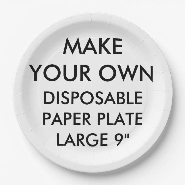Custom Personalized Large Disposable Paper Plate (Front)