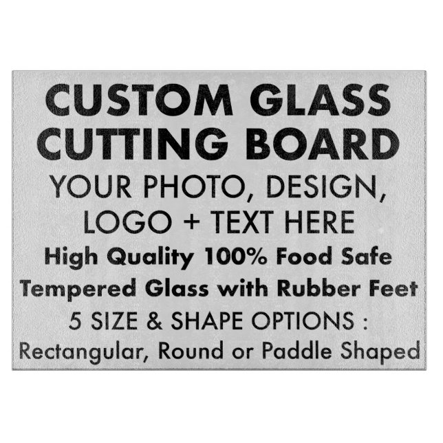 Custom Personalized Large Glass Cutting Board 15" (Front)
