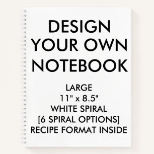 Custom Personalized Large RECIPE Notebook