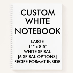 Custom Personalized Large RECIPE Notebook