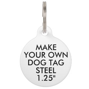 Custom Personalized Large Steel Pet Cat Dog Tag