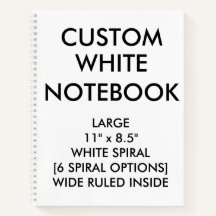 Custom Personalized Large WIDE RULED Notebook