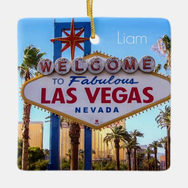Custom Personalized Las Vegas Ceramic Ornament (Front)