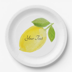 Custom Personalized Lemon Plate. Paper Plate