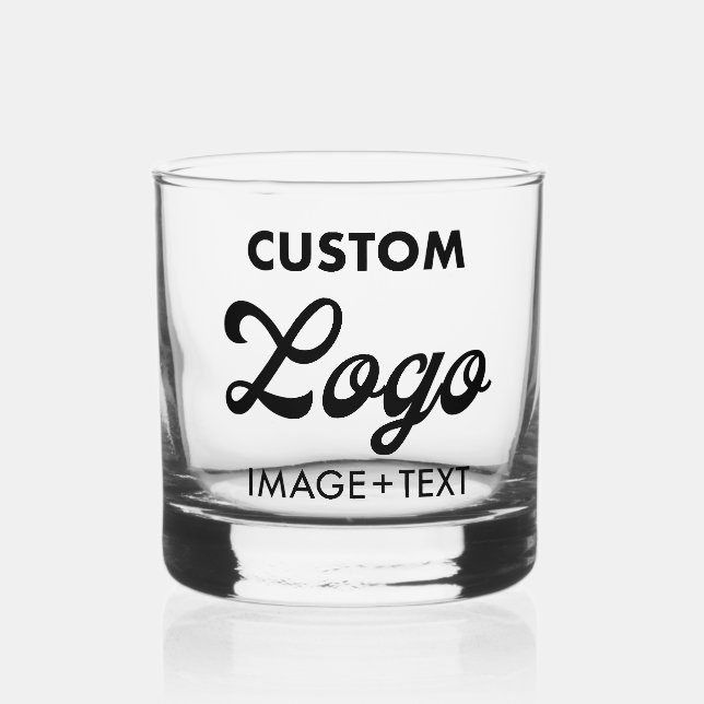 Custom personalized Logo Whiskey Tumbler Glass (Front)