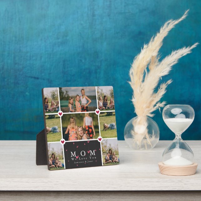 Custom Personalized Love You Mom 8 Photo collage Plaque (Insitu)