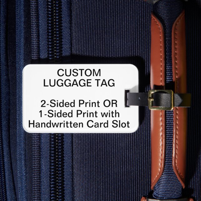 Custom personalized LUGGAGE TAG blank 2-SIDE PRINT (Front Insitu 4)