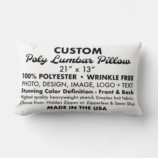 Custom personalized Lumber Photo Pillow w/ Zipper (Front)