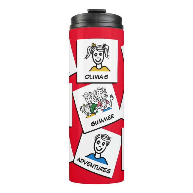 Custom Personalized Make Your Own Family Collage Thermal Tumbler (Front)