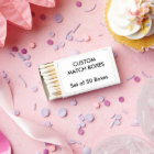 Custom Personalized MATCHBOXES - WHITE. Set of 50