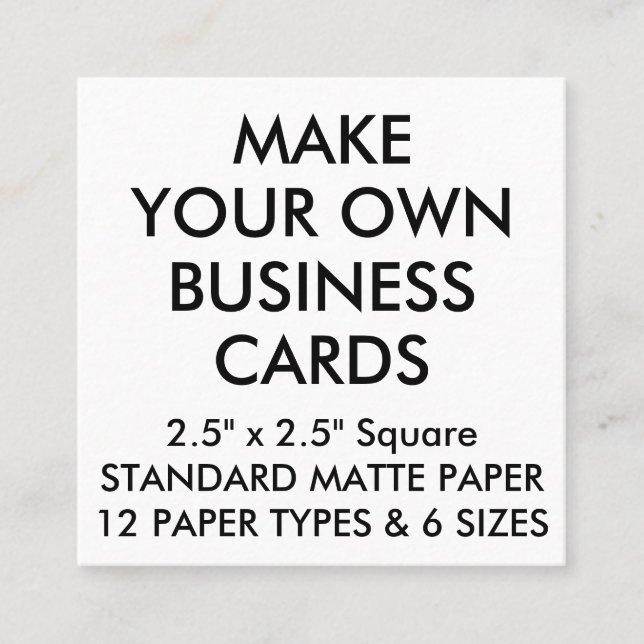 Custom Personalized MATTE Square Business Cards (Front)