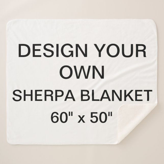 Custom Personalized Med. 60" x 50" Sherpa Blanket (Front (Horizontal))