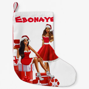 Custom Personalized Melanin Women Christmas Black Small Christmas Stocking