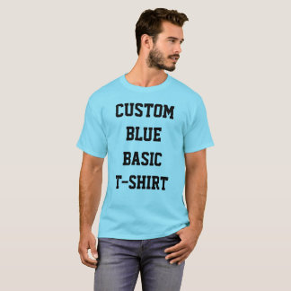 Custom Personalized Men's BASIC LIGHT BLUE T-SHIRT