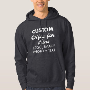 Custom personalized Men's Dark Grey Hoodie
