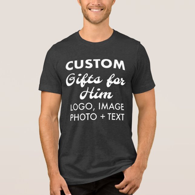 Custom personalized Men's Grey Tri-Blend T-Shirt Tri-Blend Shirt (Front)
