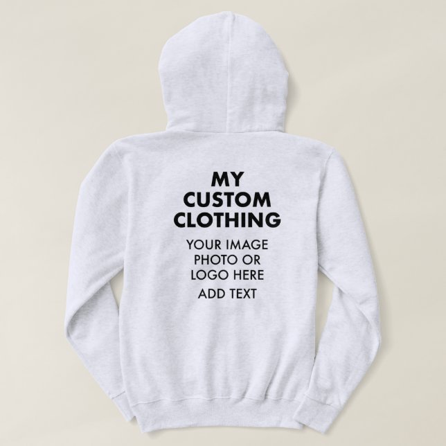 Custom Personalized MEN'S HOODIE - LIGHT ASH GREY (Design Back)