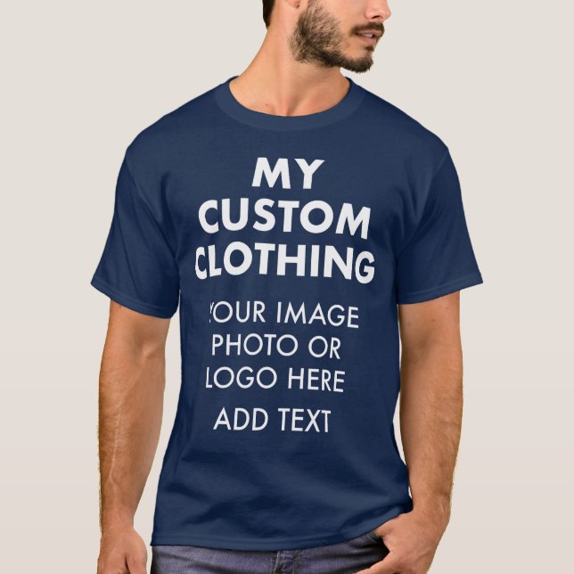 Custom Personalized MEN'S NAVY BLUE T-SHIRT (Front)