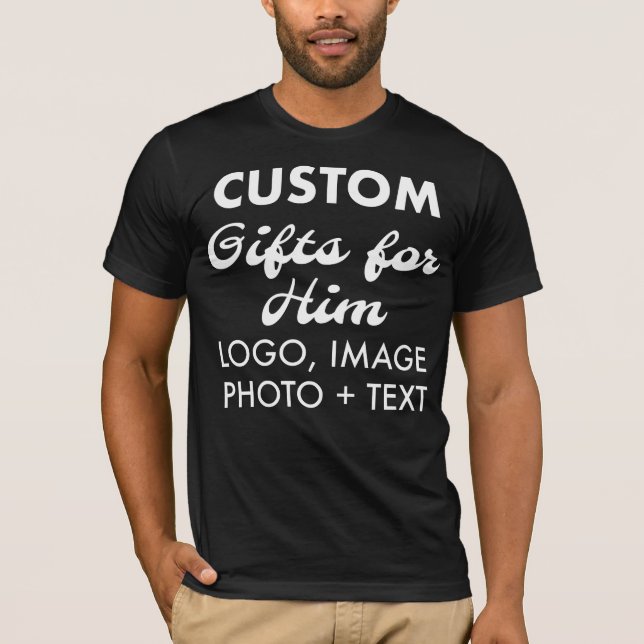 Custom personalized Men's Slim Black T-Shirt (Front)
