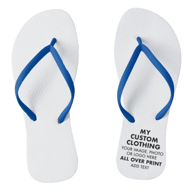 Custom Personalized MEN'S SLIM STRAP FLIP FLOPS (Footbed)