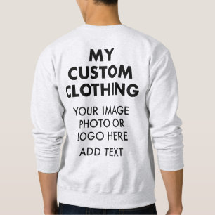 Custom Personalized MEN'S SWEATSHIRT - LIGHT GREY