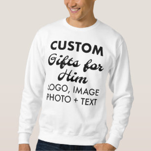 Custom personalized Men's White Sweatshirt