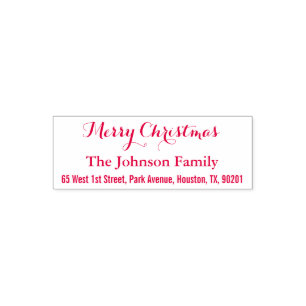 Custom Personalized Merry Christmas Return Address Self-inking Stamp