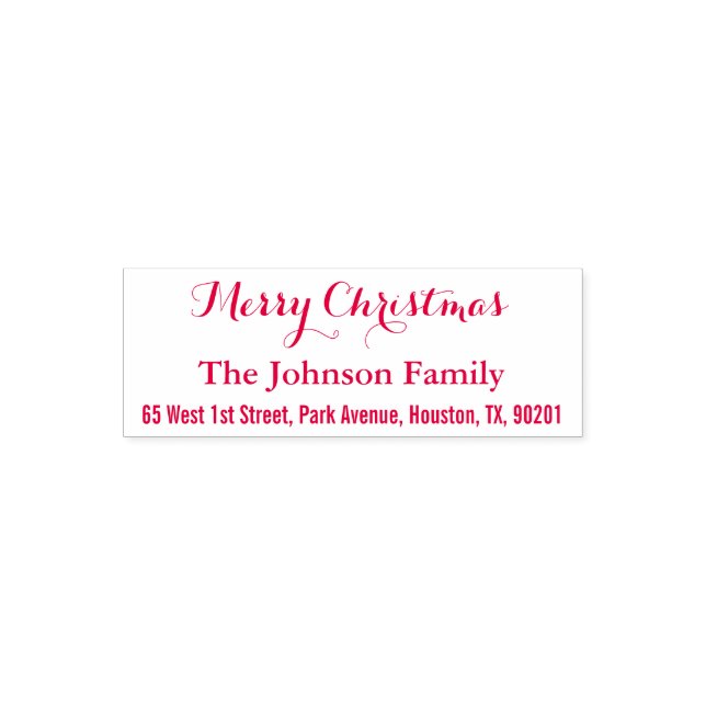 Custom Personalized Merry Christmas Return Address Self-inking Stamp (Design)