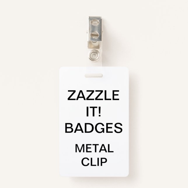 Custom Personalized METAL CLIP BADGE (Front with Clip)