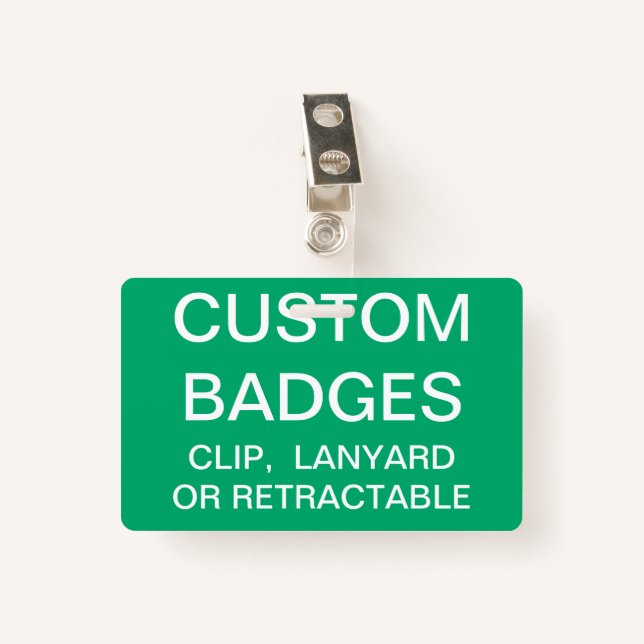 Custom Personalized METAL CLIP BADGE Template (Front with Clip)