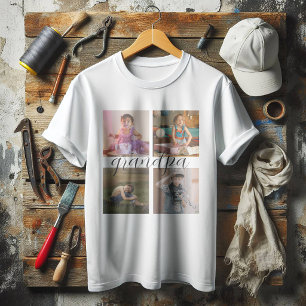 Custom Personalized Modern Cool 4 Photo Collage T-Shirt