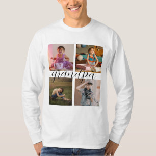 Custom Personalized Modern Cool 4 Photo Collage T-Shirt