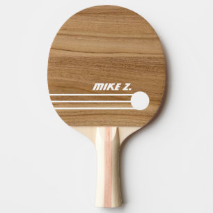 Custom Personalized Modern Font Name Wood Ping Pong Paddle