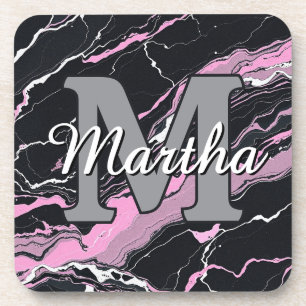 Custom Personalized Monogram Script Name Initial Coaster