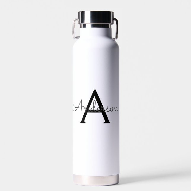Custom personalized Monogram  Water Bottle (Front)