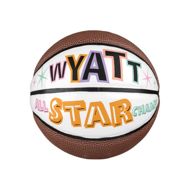 Custom Personalized Name And Text Mini Basketball (Front)