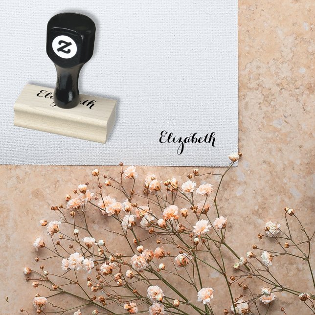 Custom Personalized Name Elegant Stylish Script Rubber Stamp (Custom Personalized Name Elegant Stylish Script Rubber Stamp)