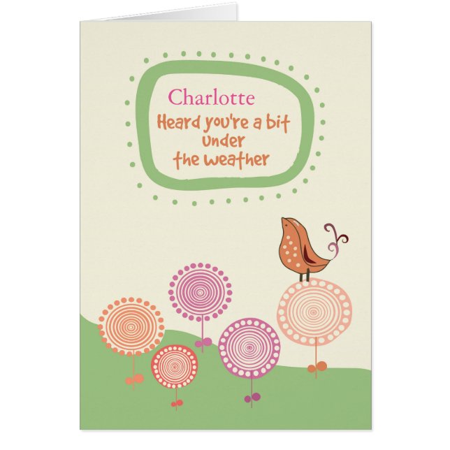 Custom Personalized Name Feel Better Cute Bird on (Front)